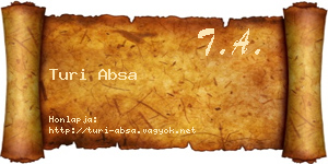Turi Absa névjegykártya